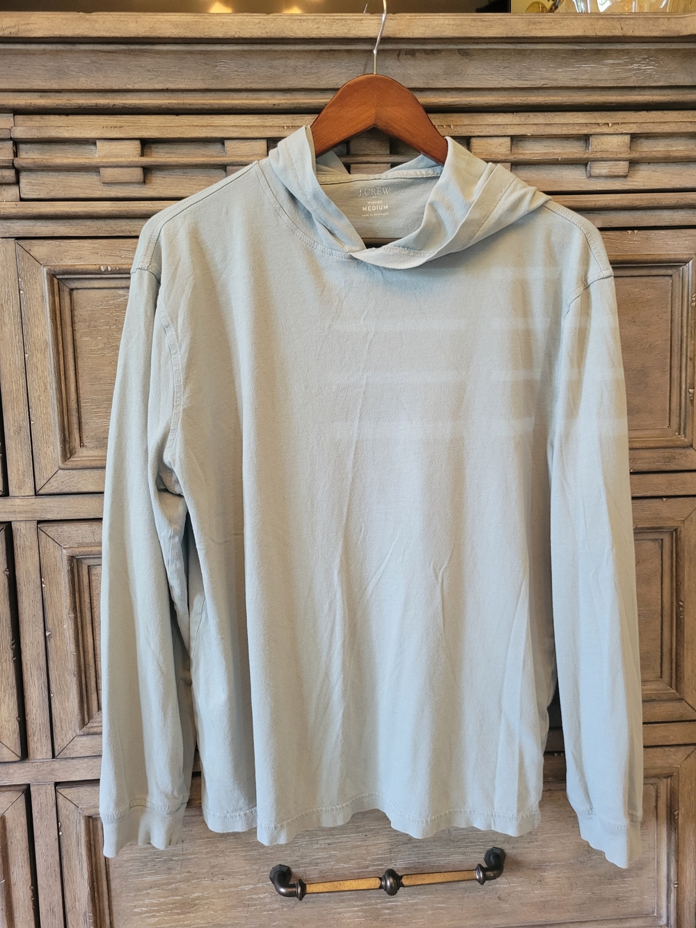 J. Crew Washed Sage Green Hooded Tee